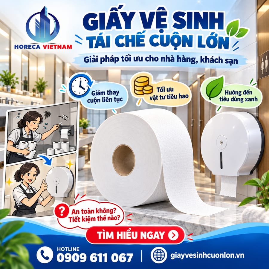 Tìm hiểu giấy vệ sinh tái chế cuộn lớn.