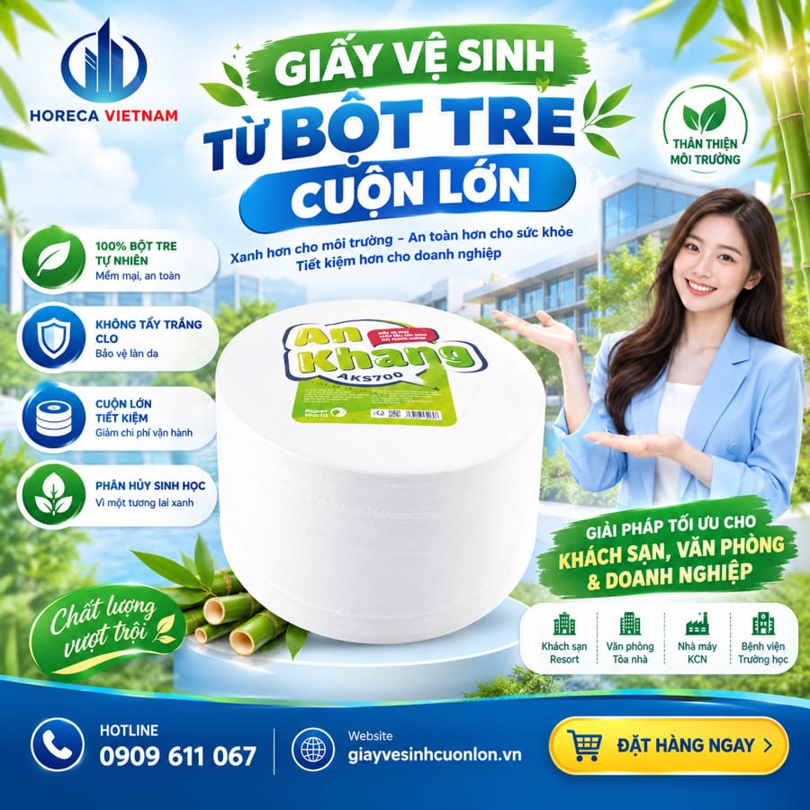 Tìm hiểu giấy vệ sinh từ bột tre cuộn lớn.