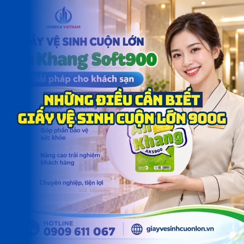 Horeca Việt Nam đại lý phân phối giấy vệ sinh cuộn lớn 900g giá sỉ tận kho giao hàng nhanh
