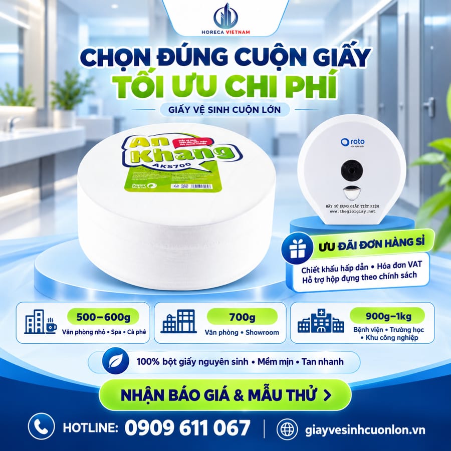 Horeca Việt Nam phân phối các dòng sản phẩm đạt tiêu chuẩn ISO 9001:2015, sản xuất từ 100% bột giấy nguyên sinh, đảm bảo độ dai, mềm mịn và tan nhanh trong nước.