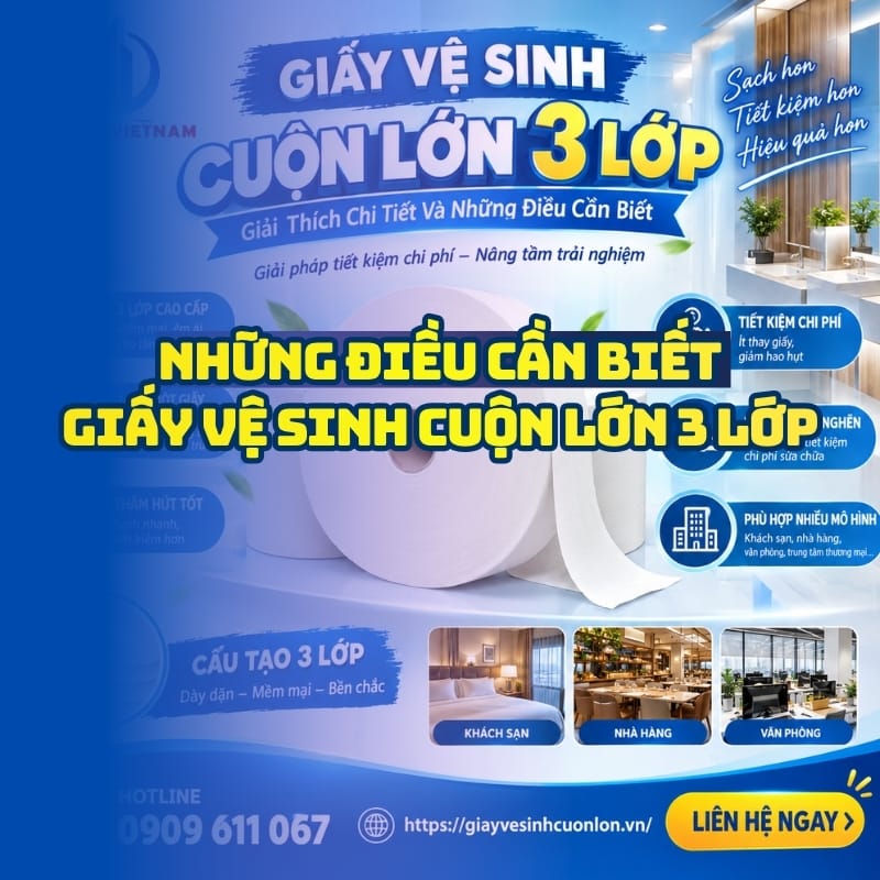 Horeca Việt Nam nhà phân phối giấy vệ sinh cuộn lớn 3 lớp giá sỉ tận kho giao nhanh