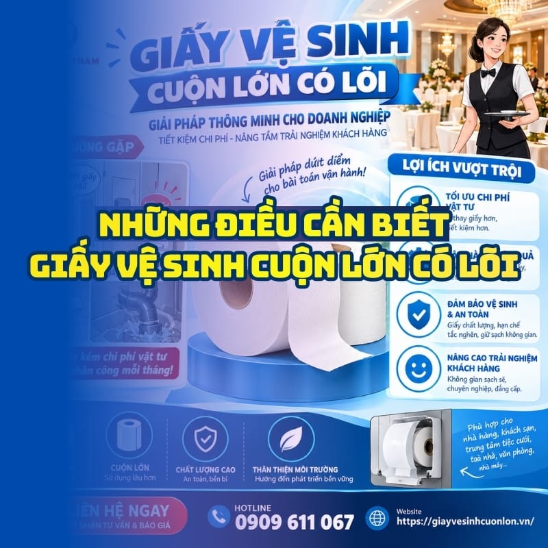 Horeca Việt Nam nhà phân phối giấy vệ sinh cuộn lớn có lõi uy tín giá sỉ tận kho