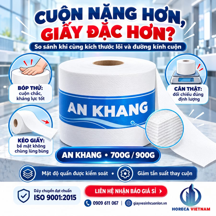 Lựa chọn mật độ quấn cuộn giấy vệ sinh cho nhà hàng khách sạn tại Horeca Việt Nam