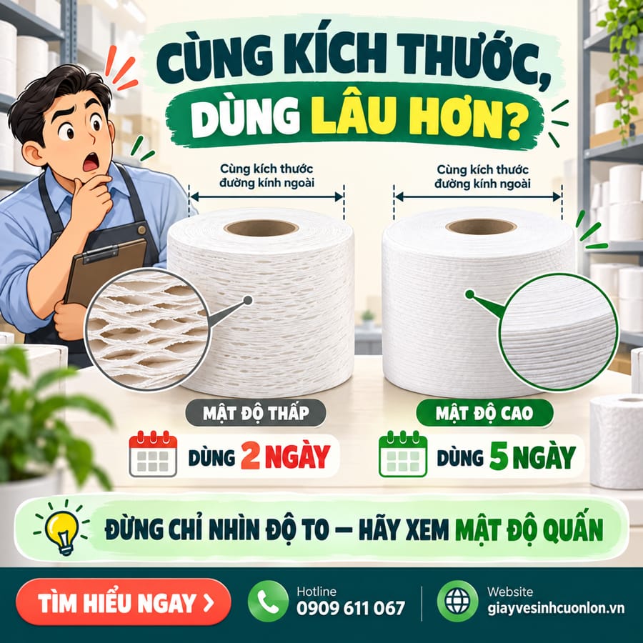 Tìm hiểu mật độ quấn cuộn giấy vệ sinh