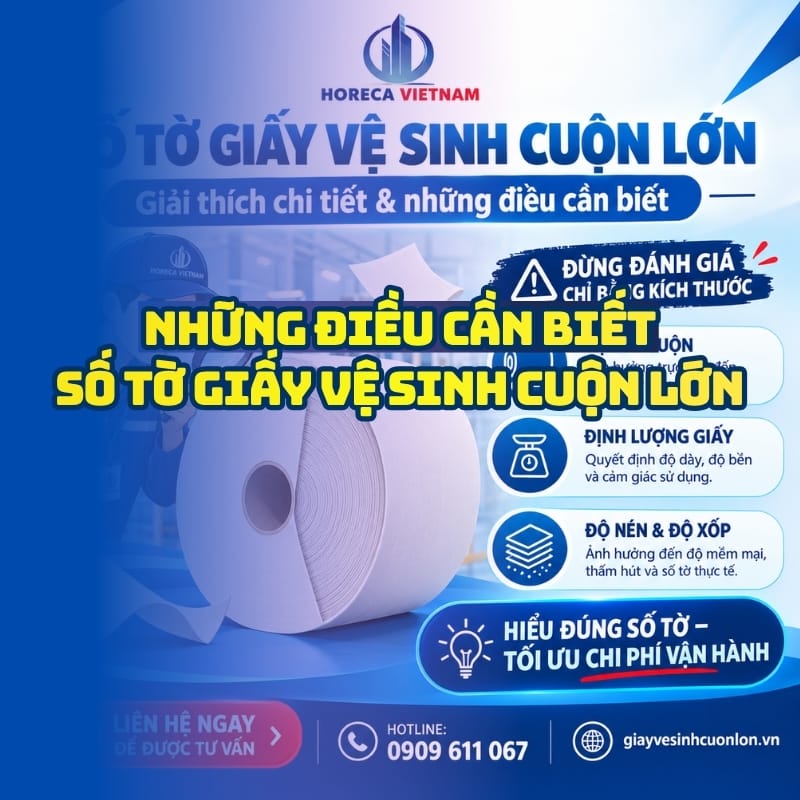 Những điều cần biết số tờ giấy vệ sinh cuộn lớn tại Horeca Việt Nam