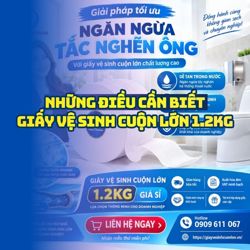 Những điều cần biết về giấy vệ sinh cuộn lớn 1.2kg tại Horeca Việt Nam