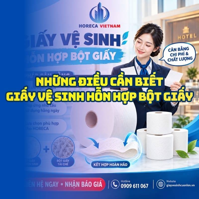 Những điều cần biết về giấy vệ sinh hỗn hợp bột giấy tại Horeca Việt Nam.