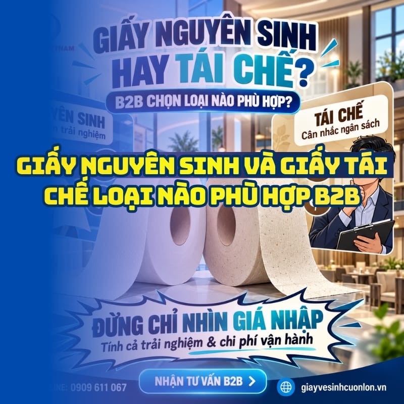 So sánh chi tiết giấy nguyên sinh và giấy tái chế loại nào phù hợp B2B.