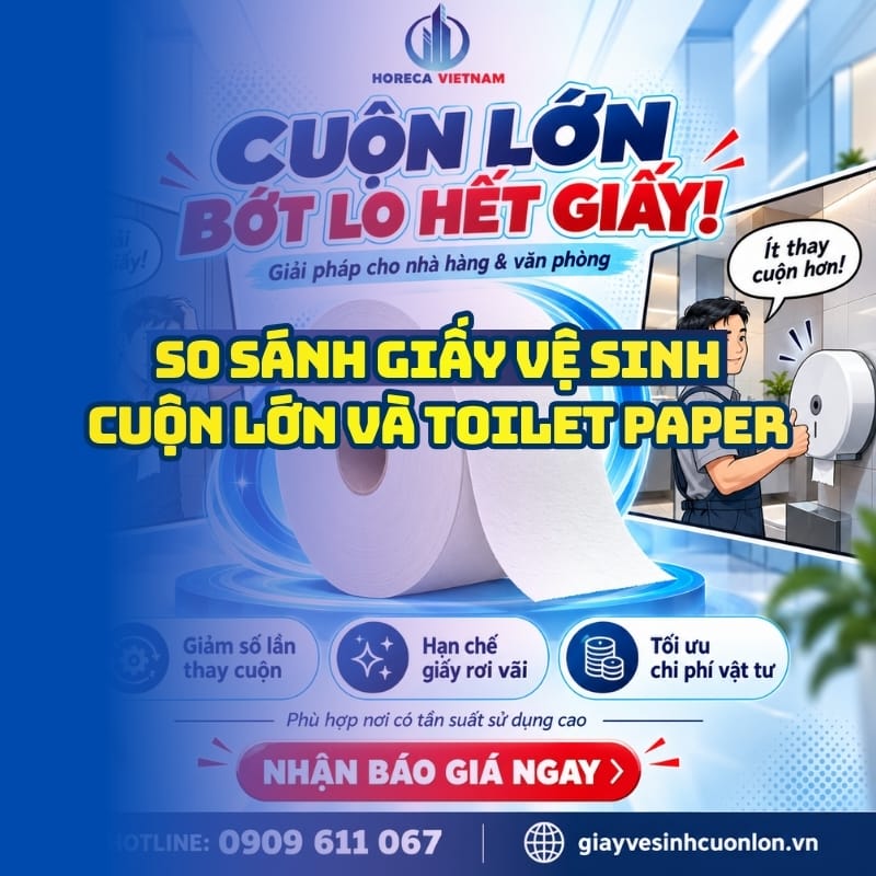 So sánh giấy vệ sinh cuộn lớn và toilet paper khác nhau thế nào tại Horeca Việt Nam