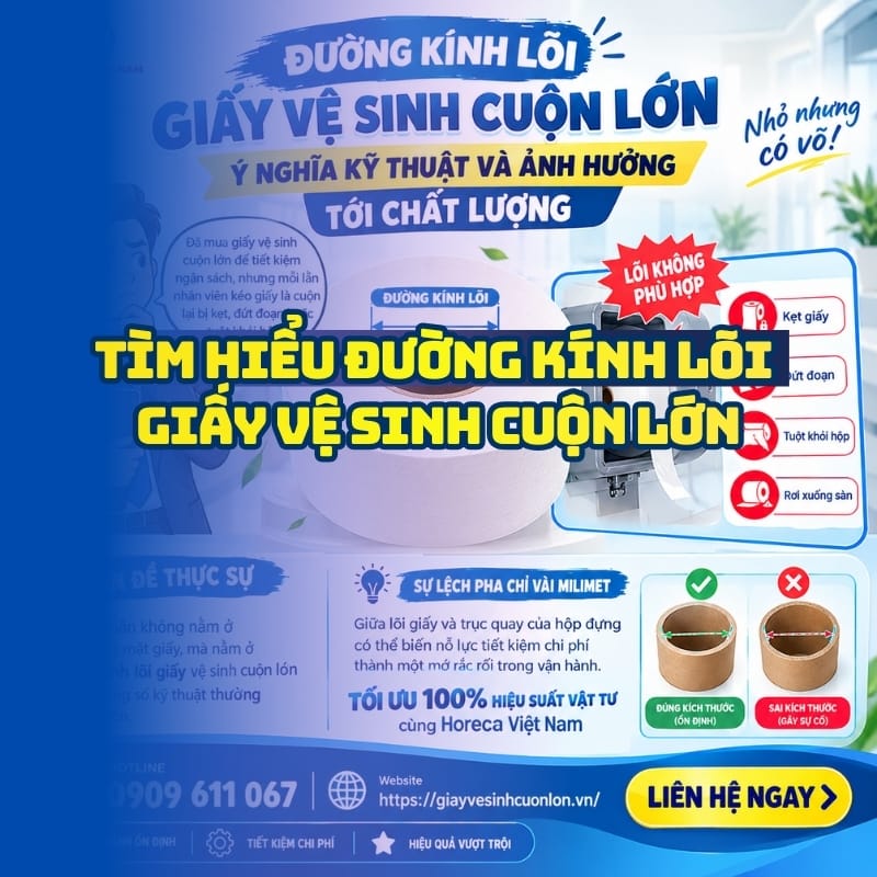 Tìm hiểu đường kính lõi giấy vệ sinh cuộn lớn tại Horeca Việt Nam