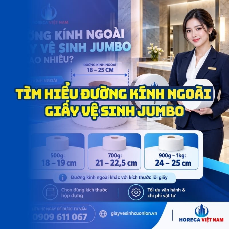 Tìm hiểu đường kính ngoài giấy vệ sinh jumbo tại NPP Horeca Việt Nam