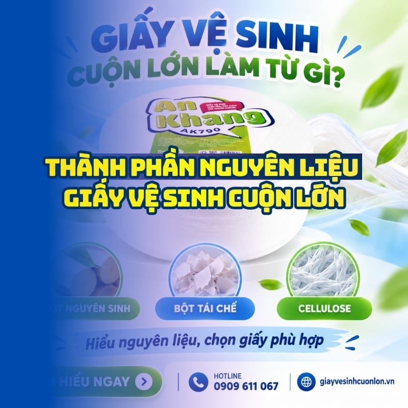 Tìm hiểu thành phân nguyên liệu giấy vệ sinh cuộn lớn tại Horeca Việt Nam.